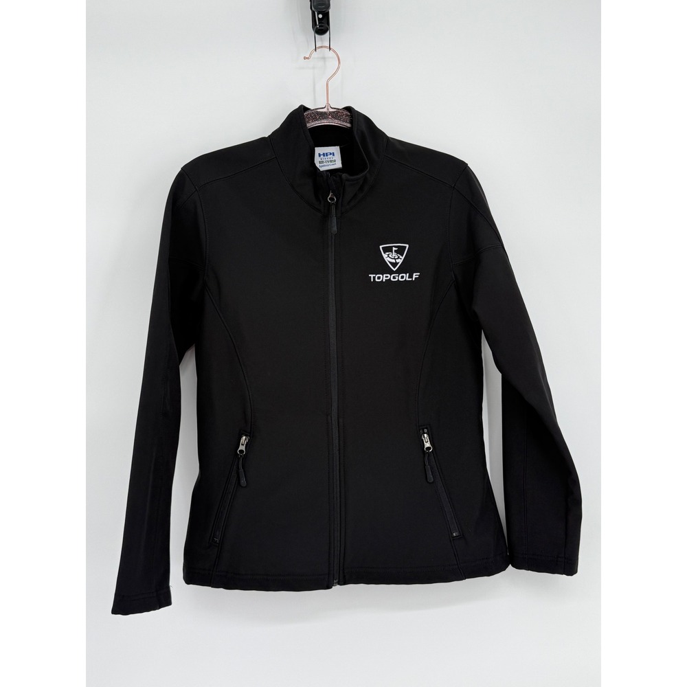 HPI Direct Topgolf Womens Softshell‎ Jacket Black Full Zip Fleece Lined Medium